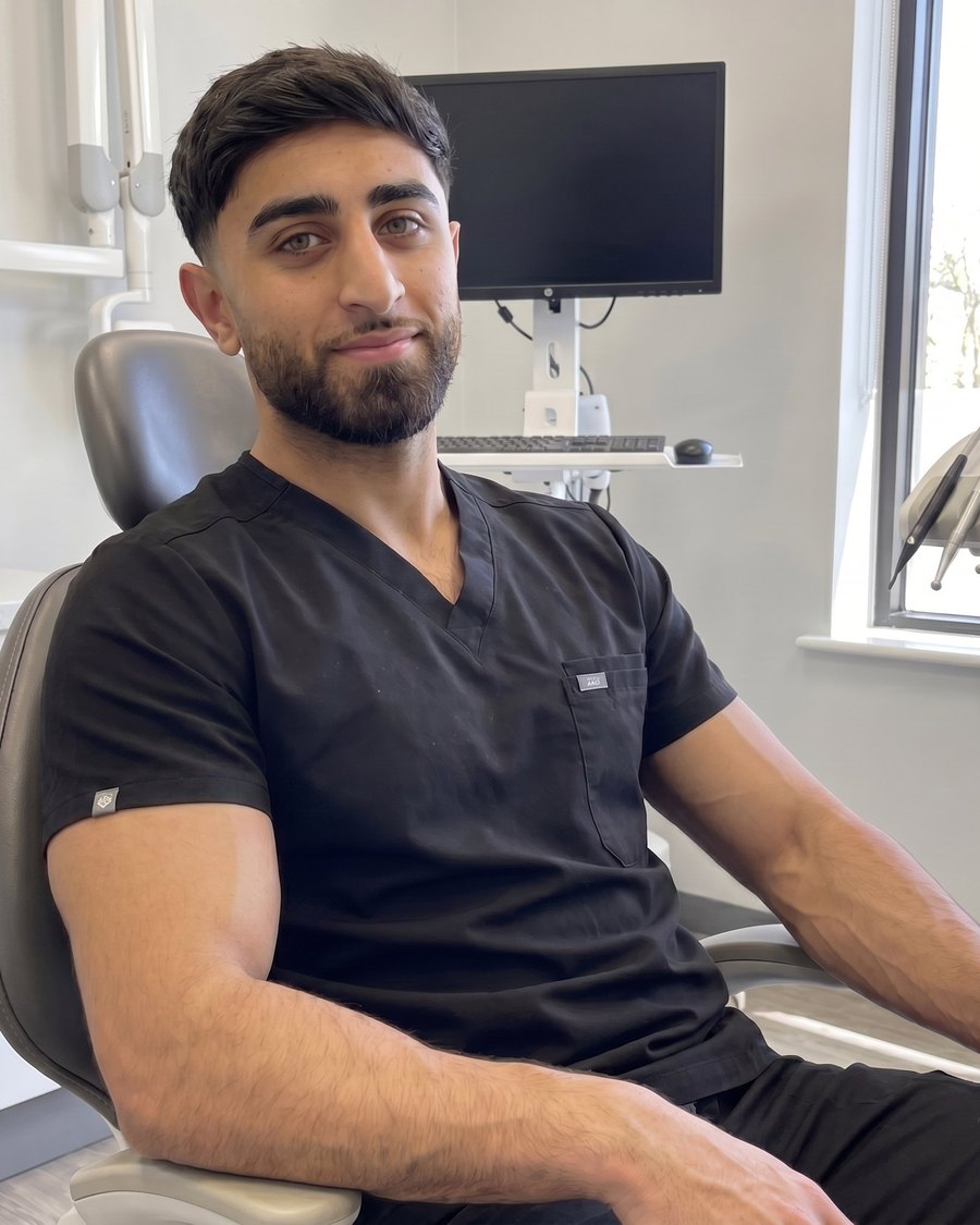 Supadent founder, a dentist, in a dental surgery
